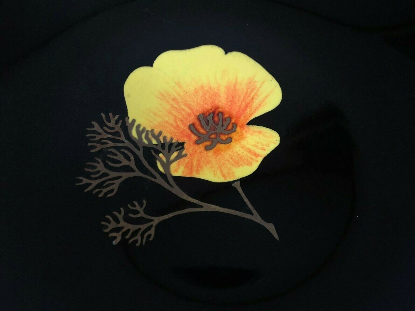 Vintage COUROC OF MONTEREY Bowl POPPY & BRASS San Francisco ACEC Convention MCM