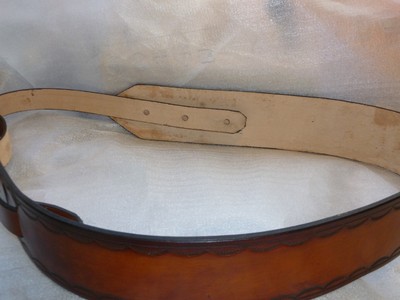 LEATHER CUSTOM HAND MADE GUITER STRAP ( borderdesign) Adjustable