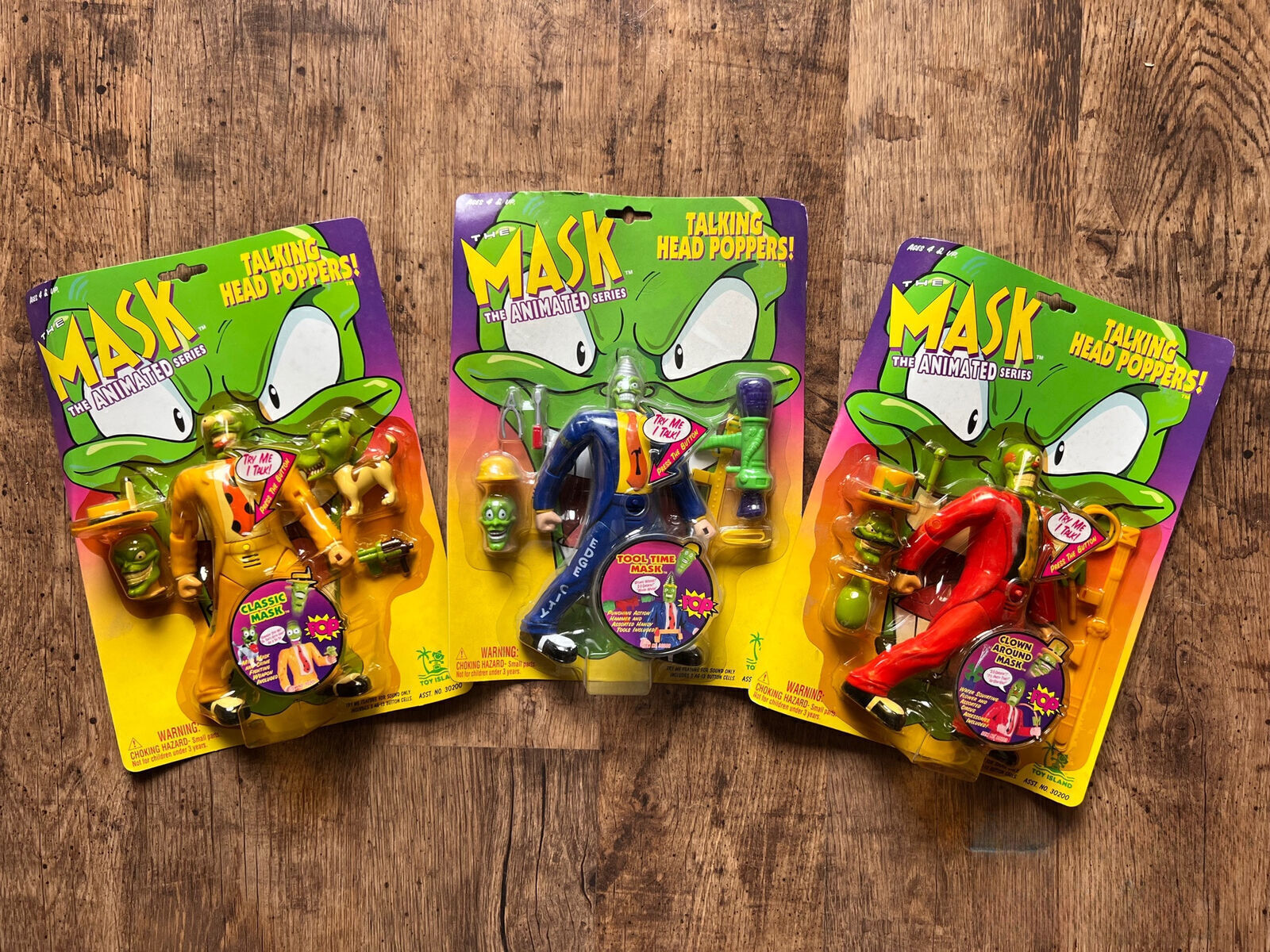 1997年TOY  THE MASK ANIMATED SERIES Vintage 1997 The Mask Animated Series 3 Packs Complete - Toy