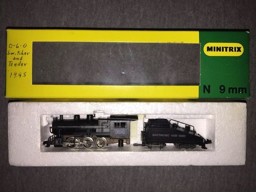 Minitrix N Scale 2919 Locomotive 386 & Tender AS FOUND Baltimore And Ohio in BOX
