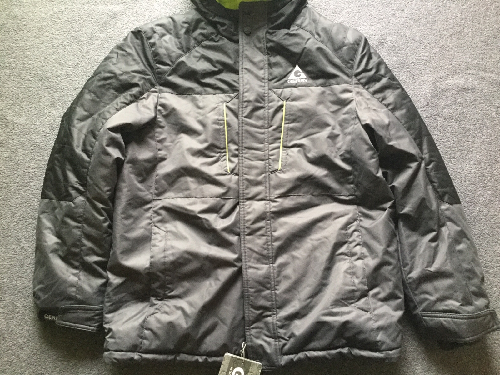 Gerry Boys' Superpipe II Insulated Jacket (JG5207), Slate Grey/Green Lining. L.