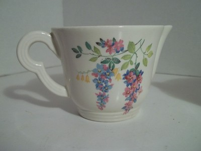 Vtg Edwin Knowles China Creamer Sugar Bowl Pink and Blue Flower KNO 1267 41-6