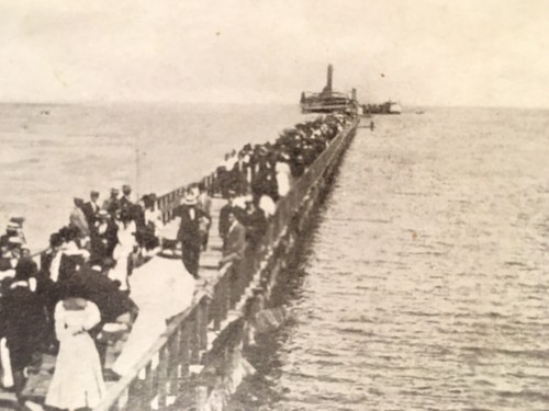 Old Chesapeake Beach, MD Postcard. The Arrival of Visitors from Baltimore. 1911