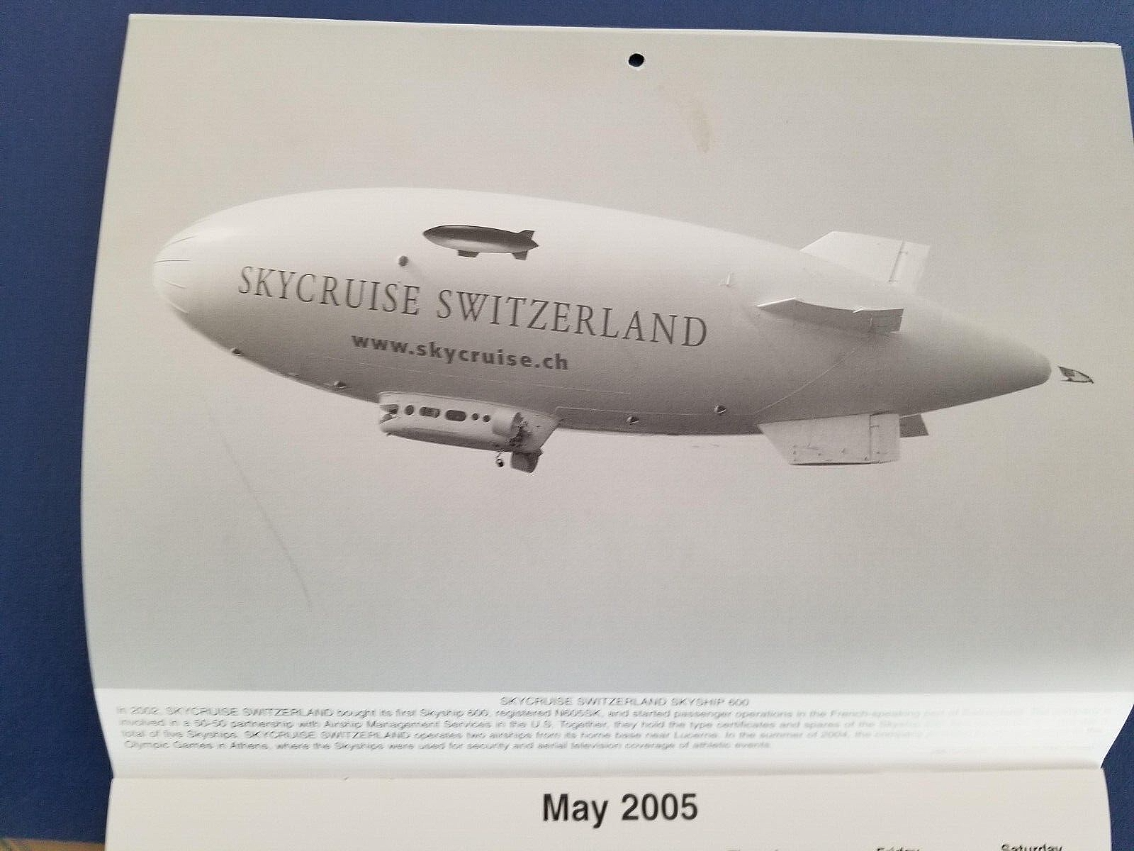 2005 Airship History Calendar, interesting facts on every date in each month