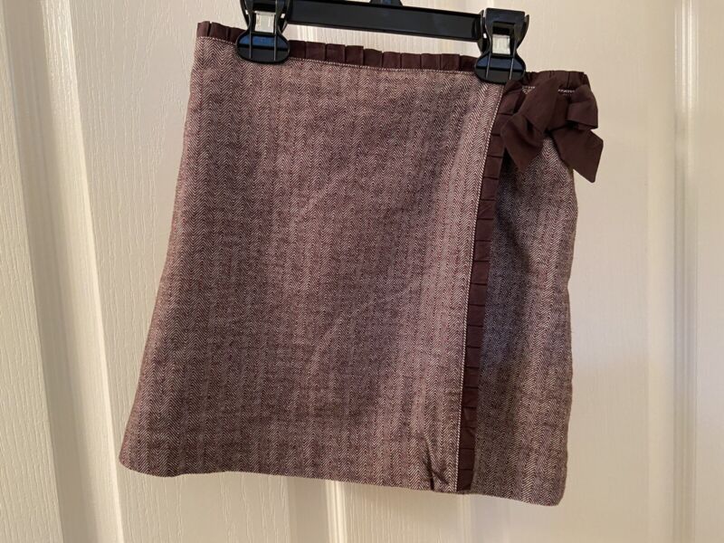 Janie and Jack Faux Wrap Skirt Brown Precious Holiday Girls Size 5T