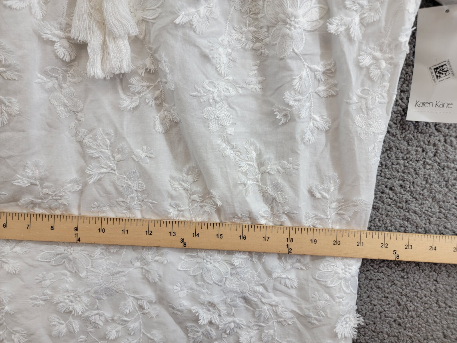 Karen Kane Embroidered Tassel Shift Dress Women's S Off White Pullover Style - Picture 7 of 16