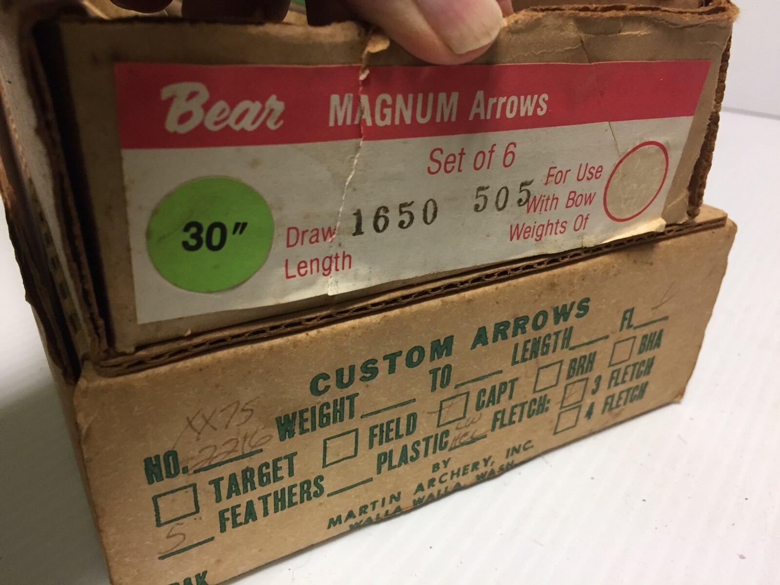 Vintage Martin Custom & Bear Magnum Aluminum Arrows in Original Boxes