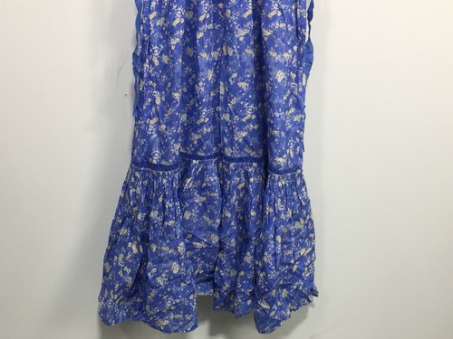 Pre-owned Loveshackfancy Women's  Angie Short Sleeve Floral Maxi Dress, Size 2 - Blue Jay