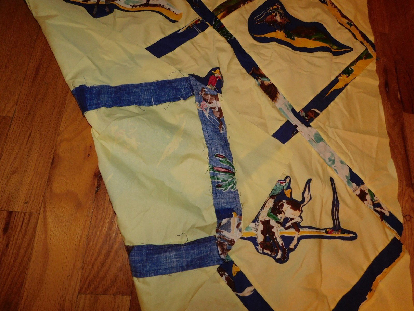 Cowboy Quilt Top Handmade