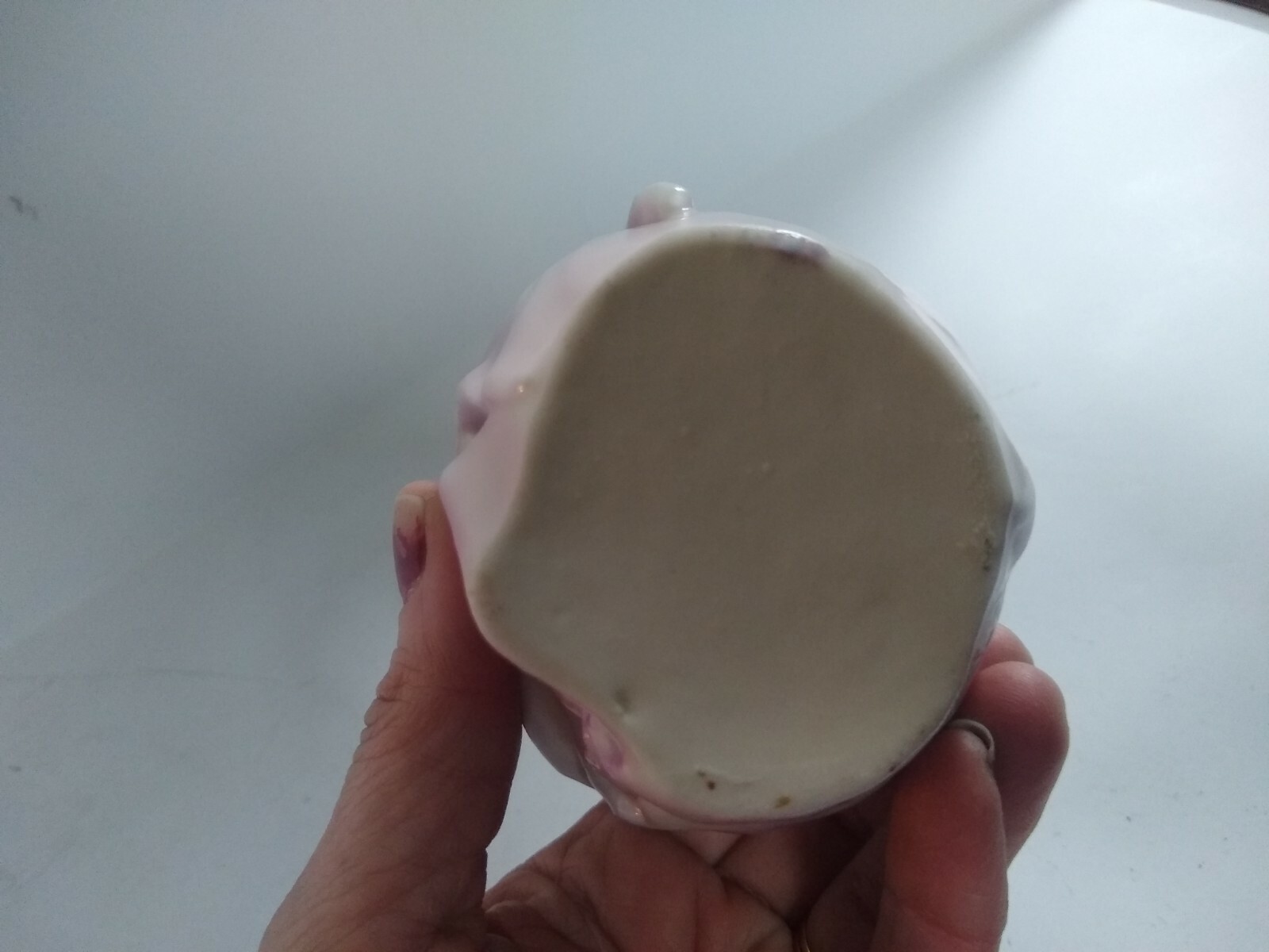 Antique Green Purple Floral Porcelain Pitcjer Ewer