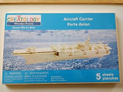 TheGudStuff: NIB Creatology AIRCRAFT CARRIER Build It Yourself Wood Puzzle Kit 