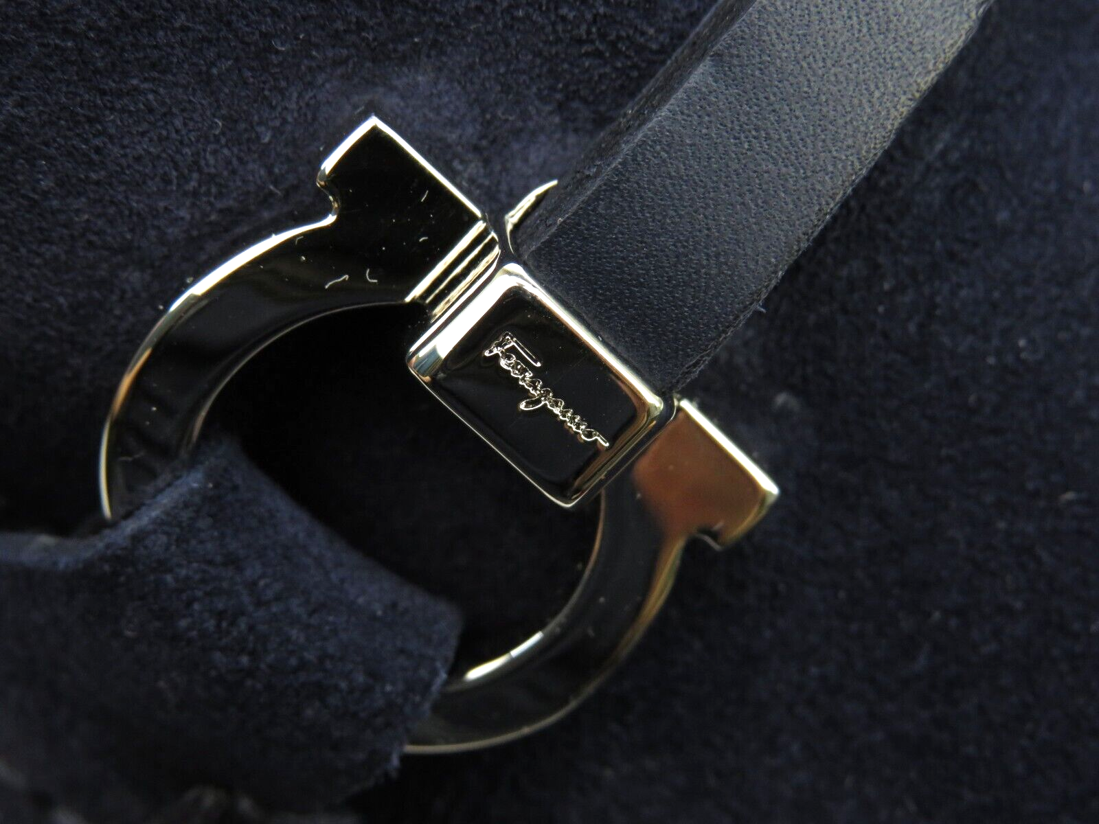 Pre-owned Ferragamo Salamanca Navy Suede Gancini Bit Moccasin Driving Loafers Us 9 Ee In Blue