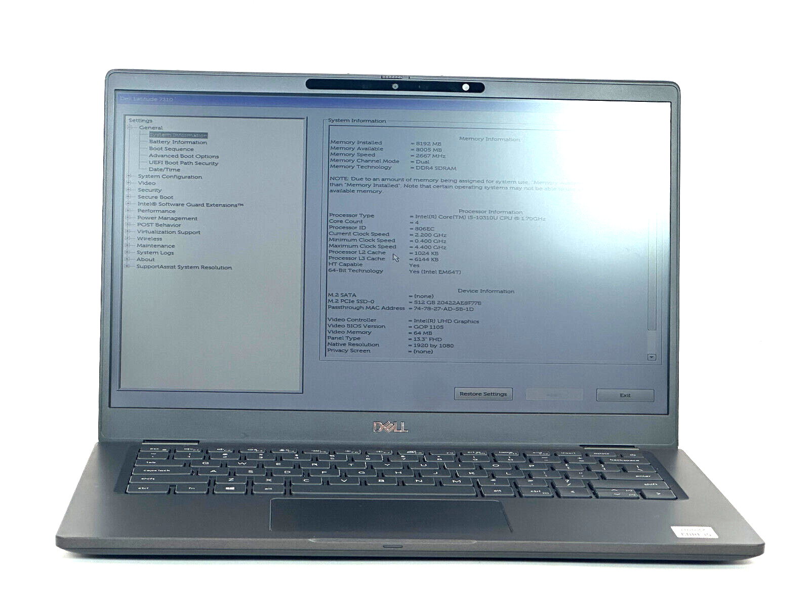 Amazon.com: Dell Latitude 7310 Laptop 13 - Intel Core i5