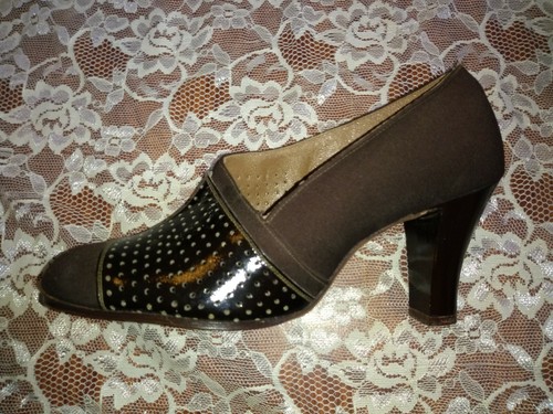 True Vintage Brown Suede Slip on Oxford Shoes Art Deco 1920/1930s