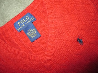 Polo Ralph Lauren Red Ribbed Sweater Vest 3T Cot UnderarmsSide2Side14