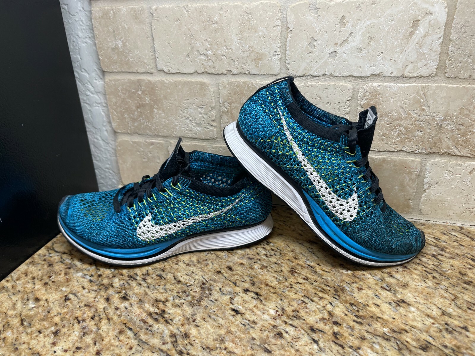 Nike Flyknit Racer Blue Glow White Black 526628-402 Shoes Nike Flyknit Racer Blue Glow White Black 526628-402 Shoes