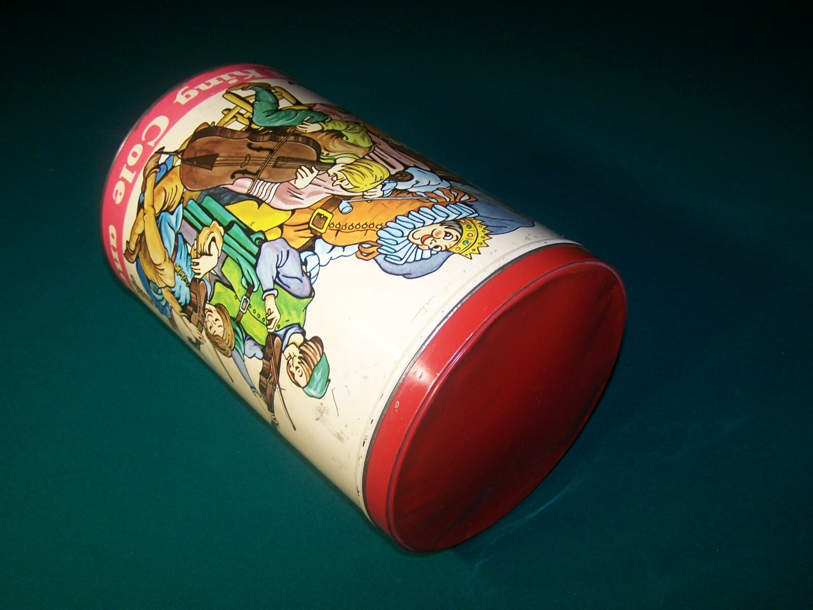 Vintage Colorful and  Decorative Tin Container -  Old King Cole Themed