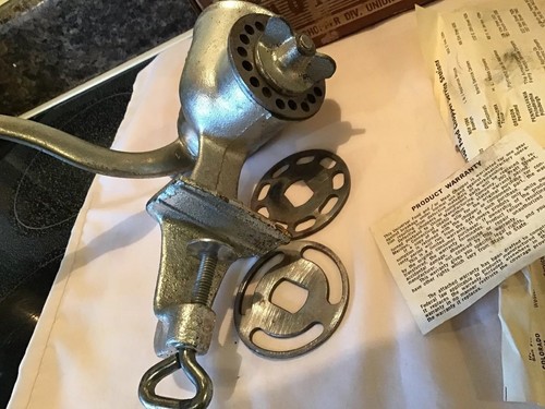 Vintage Climax Universal  Food Chopper 1551 In Box Cast Aluminum