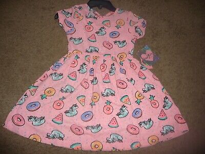 NEW NWT FREESTYLE girls size 5 pretty pink cotton poo float themed dress
