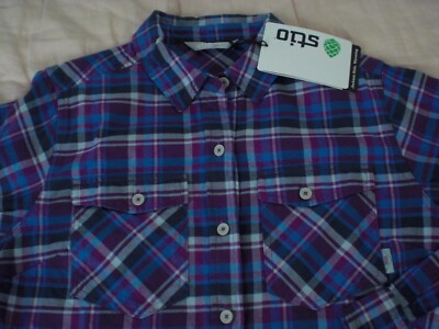 Stio  Willow  Midweight Flannel Shirt, NWT - Women s L - Amethyst Plaid, $125