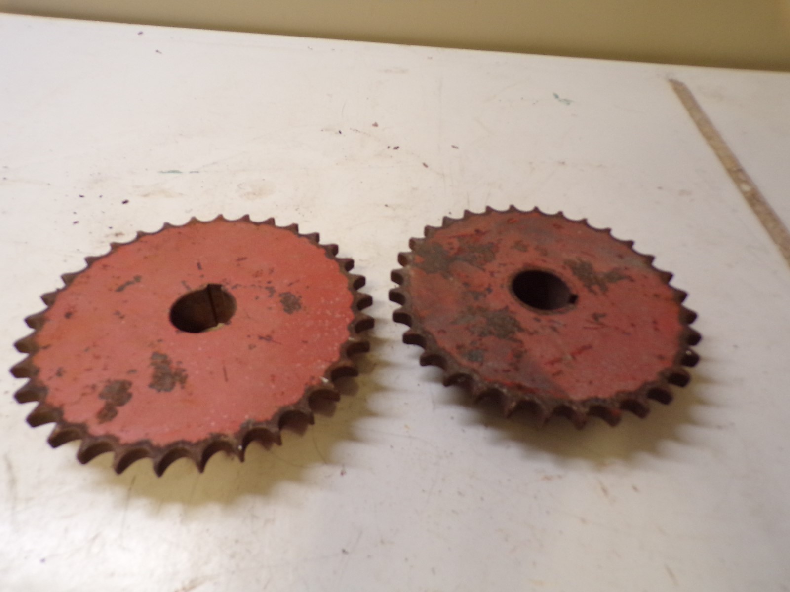 2 Old Cast Iron Toothed Sprocket Gears 8