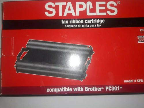 Staples fax ribbon cartridge model #SFB-45C(compatible with Brother PC301