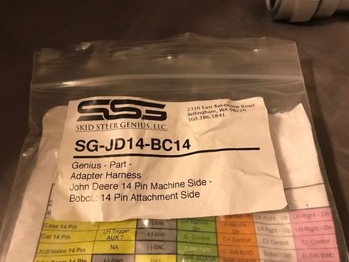 SKID STEER GENIUS SG-JD14-BC14 - JOHN DEERE 14 PIN TO BOBCAT 14 PIN HARNESS