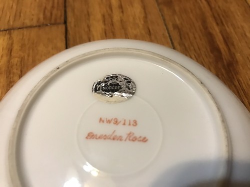 Vintage Norcrest Fine China Dresden Rose Leaf Pattern 4-3/4” Plate NW9/113 Japan