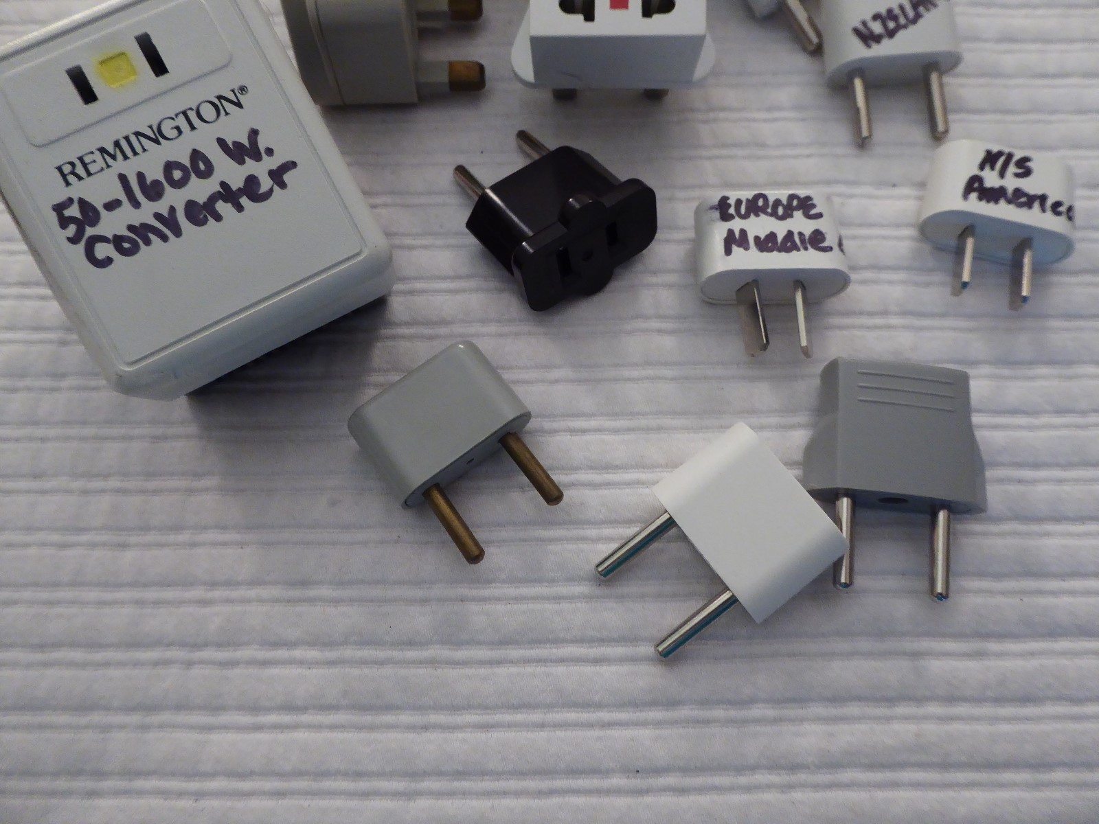 Lot of Global Power Travel Converter Plugs