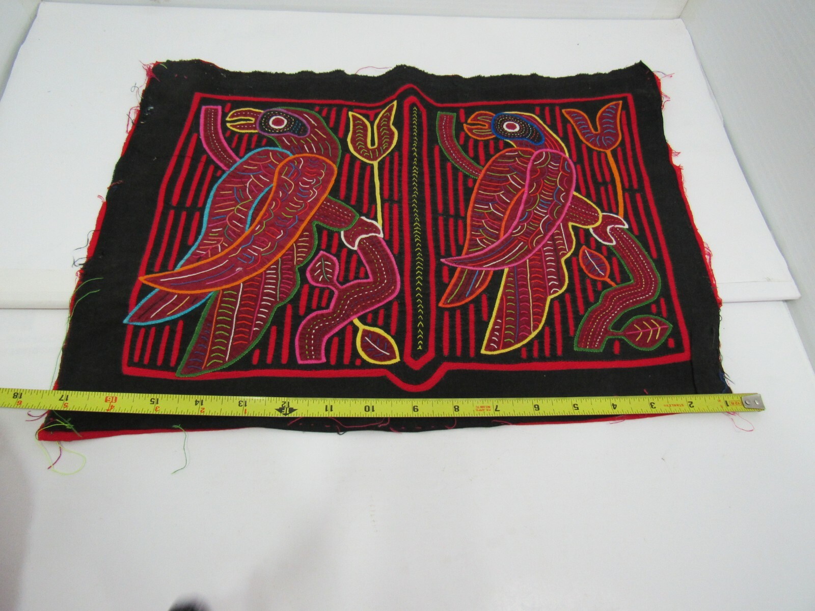 Panama Mola Kuna Cuna Indians Hand Stitch Art Birds Unframed 16