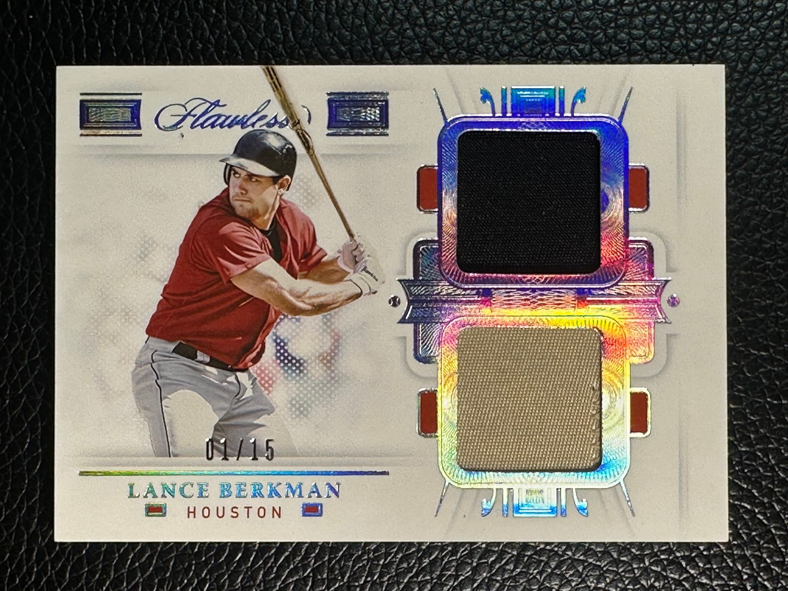 2021 Panini Flawless Lance Berkman 1/15 Game Used Patch Jersey