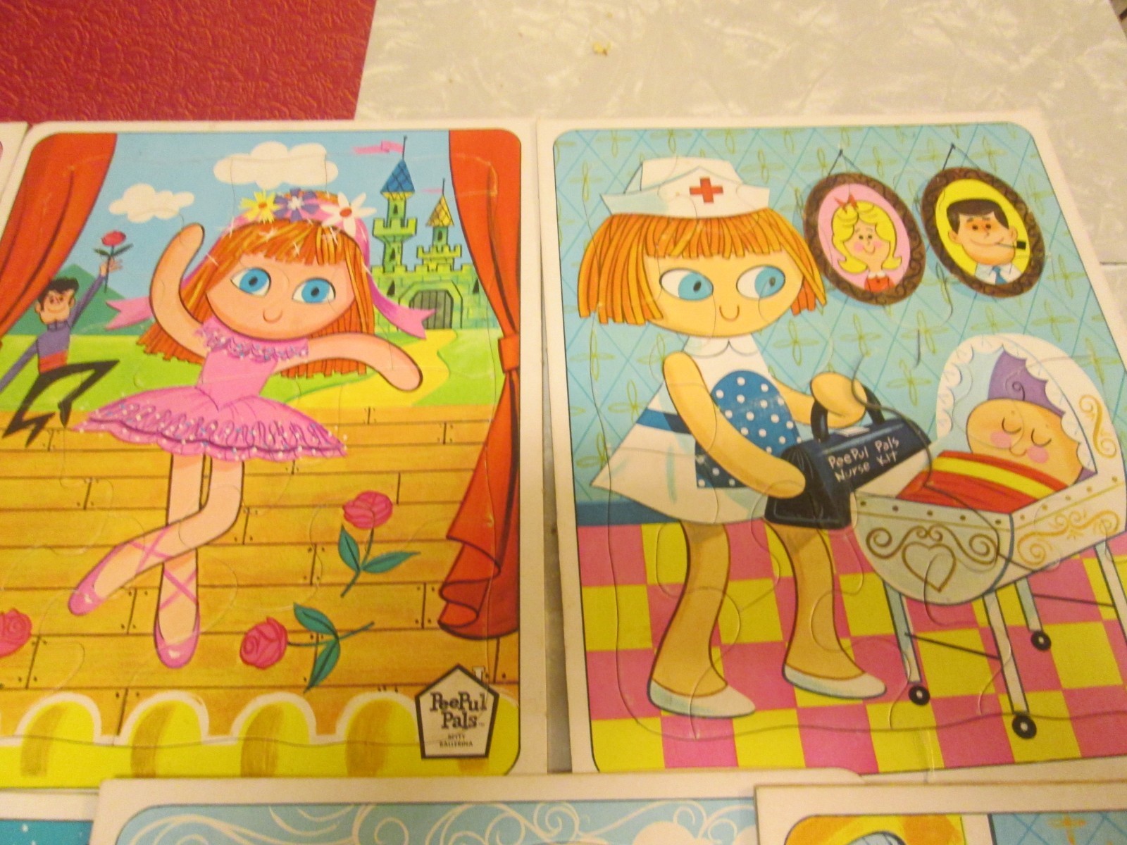 PeePul Pals 9 Cardboard Puzzles Whitman 1967 4583100