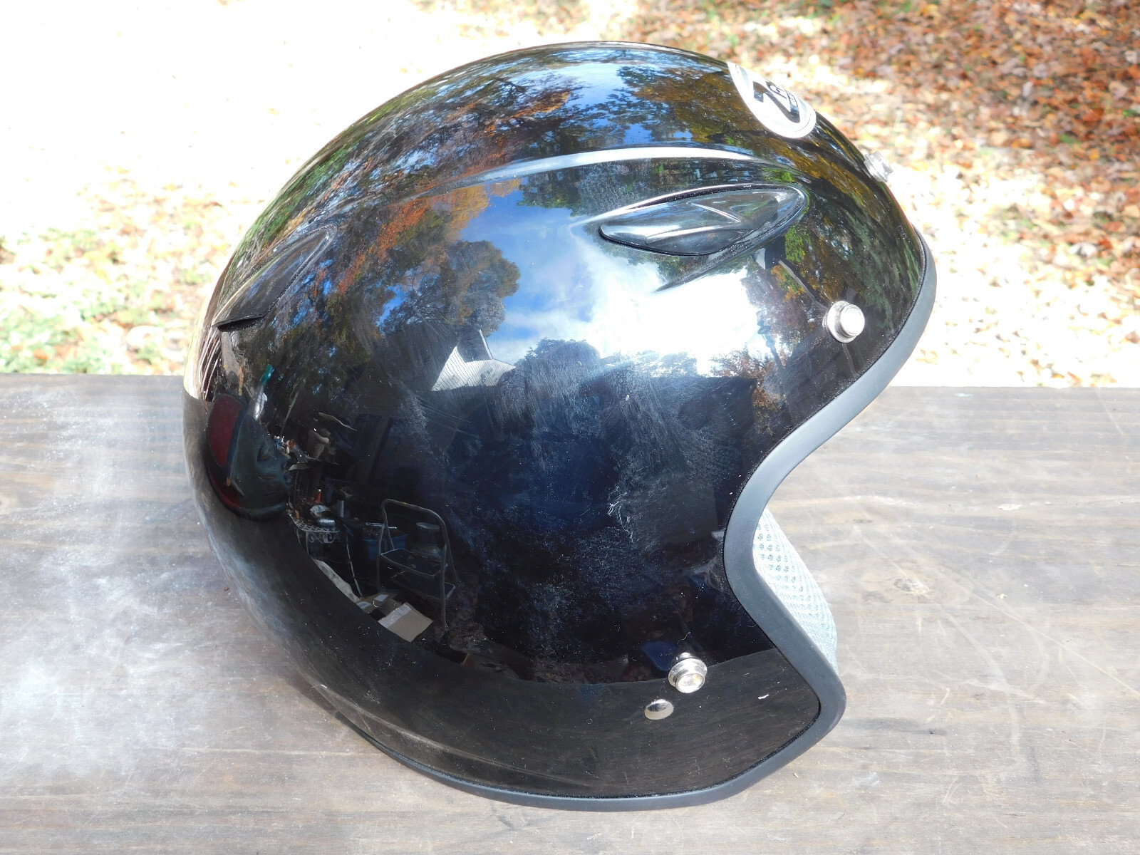 NEW ZAMP Motorcycle Helmet 3/4 Black M Medium with Visor 059265/J-3455