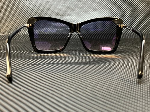 Pre-owned Tom Ford Ft0849 01b Black Grey Gradient Rectangle Womens 64 Mm Sunglasses In Gray