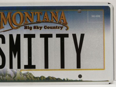 Montana License Plate Pair 3SMITTY Vanity Plate, Personalized License Plate