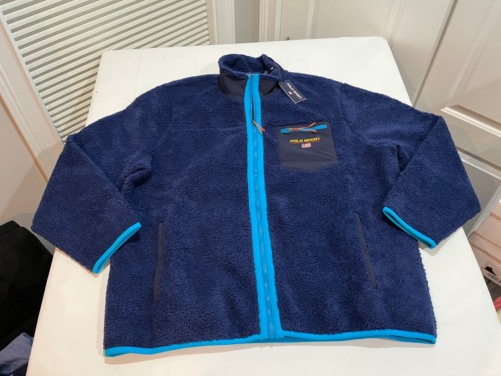 NWT $248.00 Polo Sport Ralph Lauren Mens Ombre Fleece Jacket Navy Blue XXL