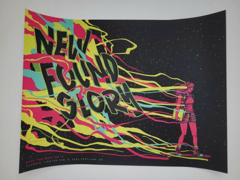 New Found Glory Poster Portland, OR AP S/N x/30 OFFICIAL Print Aladdin 2/8 2023