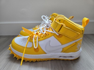 Nike Air Force 1 Mid Off White Varsity Maize Yellow DR0500-101 Men's Size 10.5