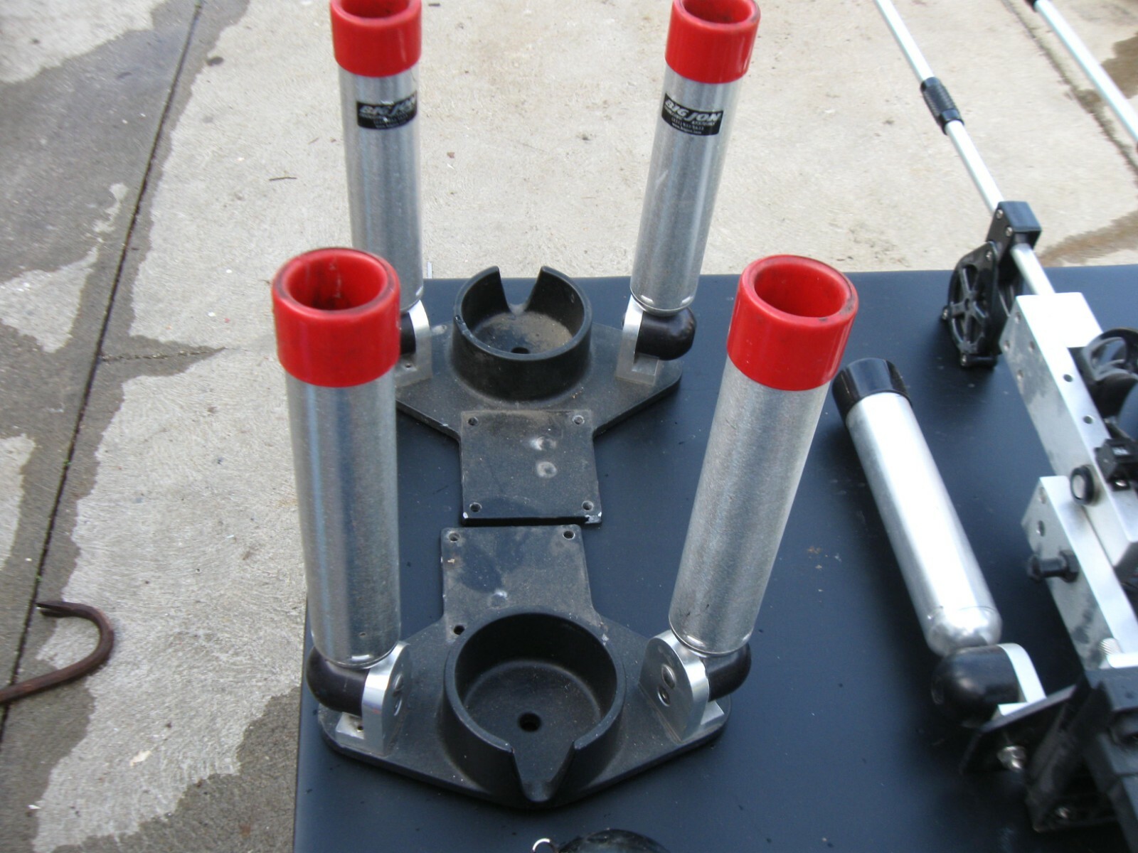 Big Jon Downrigger Adjustable Dual Rod Holders W/Alum Plate SUPER CLEAN