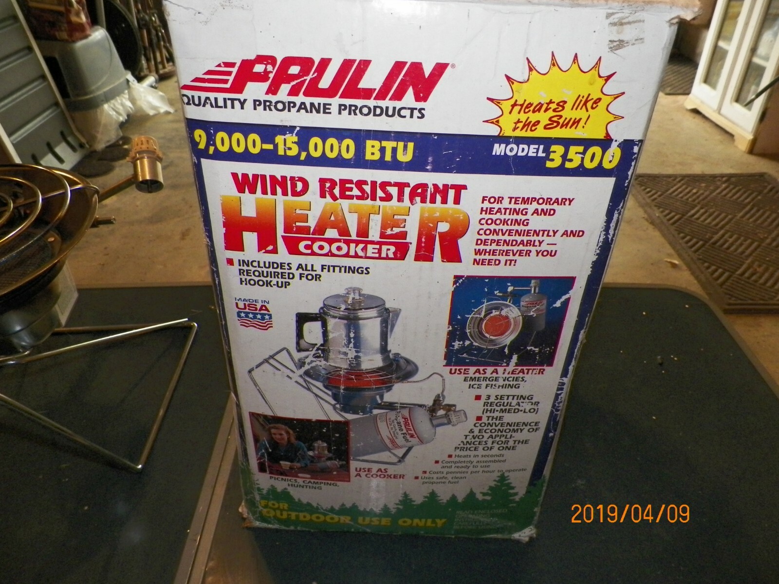PAULIN Propane Heater and Stove Model 3500 Mounts uses 1 Lb Cylinder