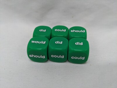 Set Of (6) Koplow Auxiliary Verb Green D6 Dice