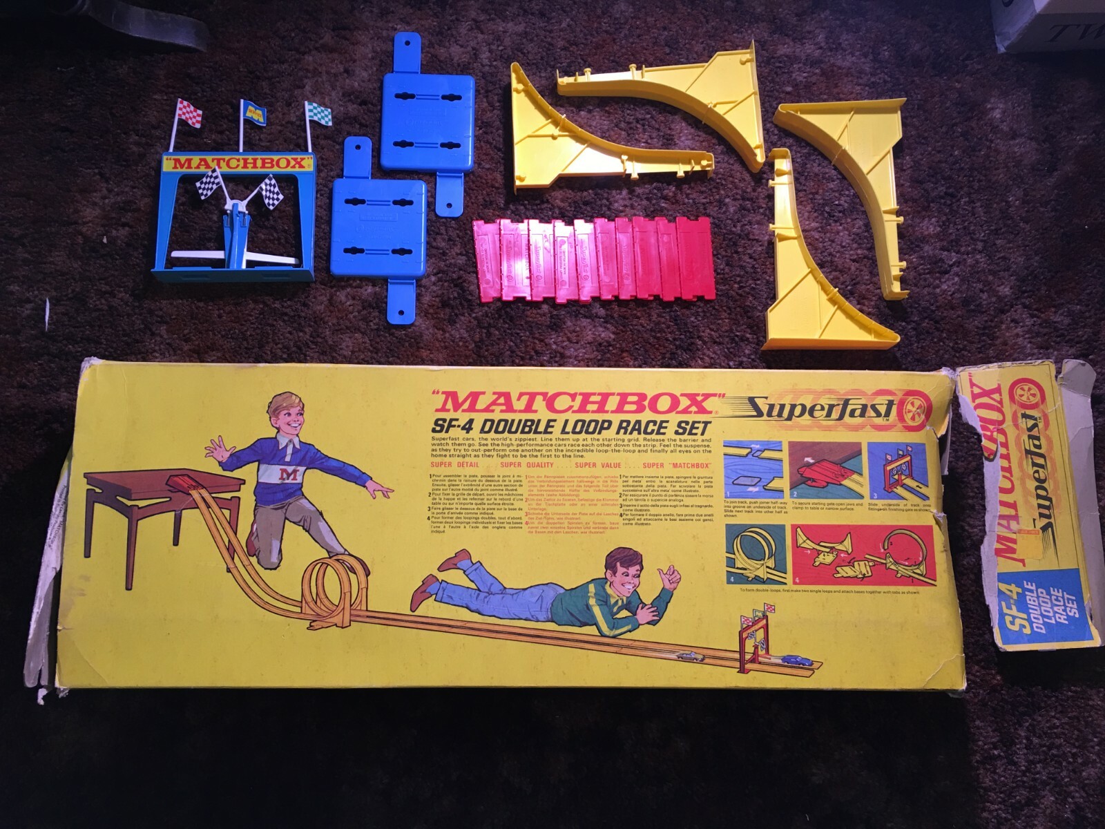 VINTAGE MATCHBOX  SF-4 SUPERFAST DOUBLE LOOP RACE SET Condition is USED