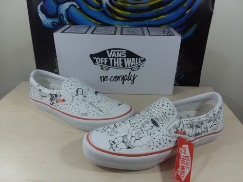 Pre-owned Vans Slip-on Pro X No-comply X Daniel Johnston 13 Ships Fast In Black/ White