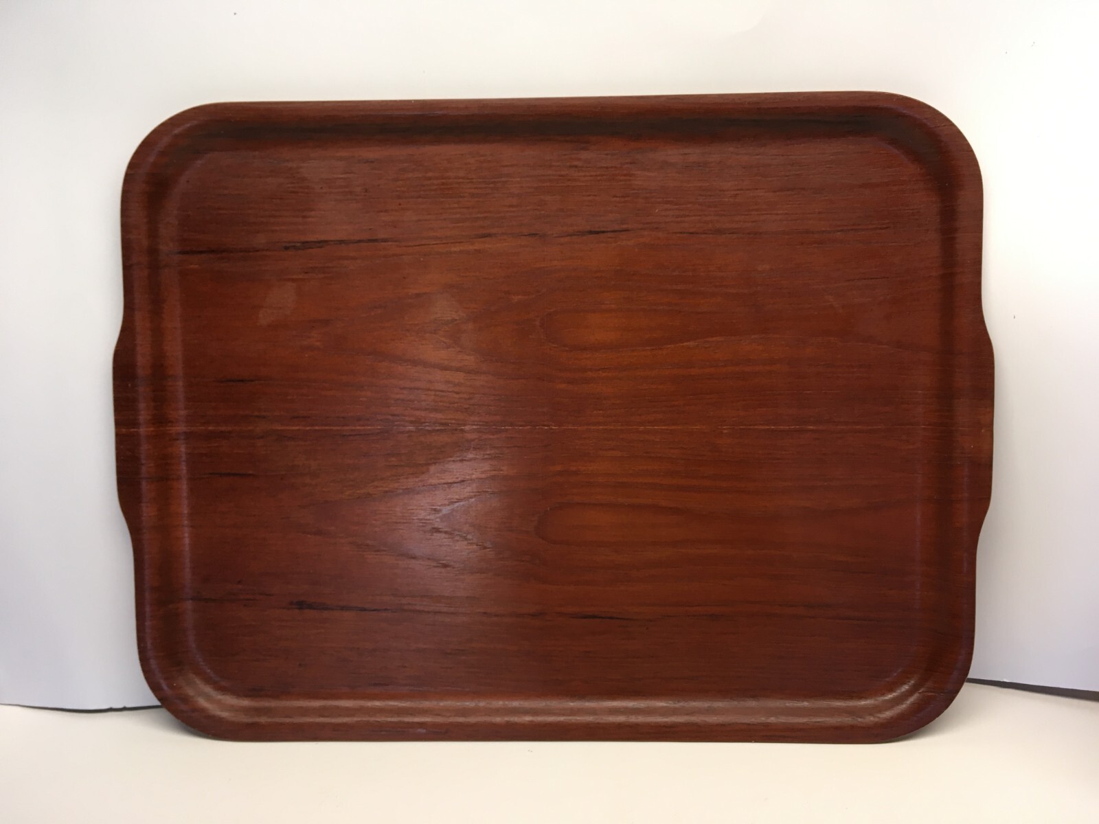 Vintage Made in Finland Laminated Teak Wood Serving Tray 19
