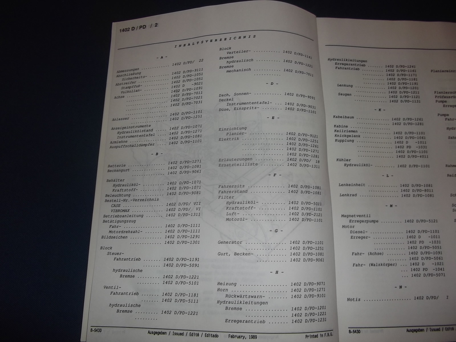 CASE VIBROMAX 1402-D 1402-PD ROLLER COMPACTOR PARTS MANUAL BOOK CATALOG
