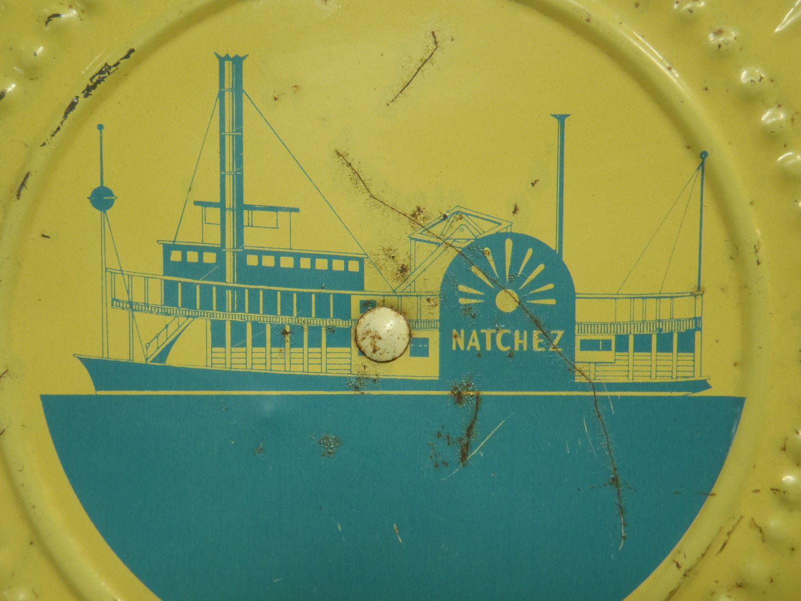 VINTAGE CHIMNEY BLOCKER WOOD STOVE FLUE COVER NATCHEZ MISSISSIPPI RIVER BOAT