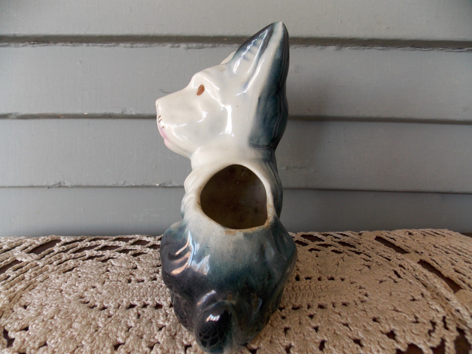 Vintage Ceramic Dog Planter Scottish Terrier Scotty