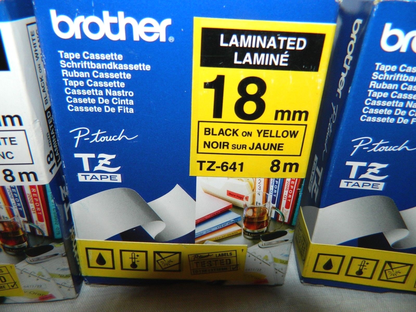 LOT 3 Brother P-Touch TZ Tape TZ-241 TZ-641 TZ-242 Authentic OEM NEW 18mm 8m