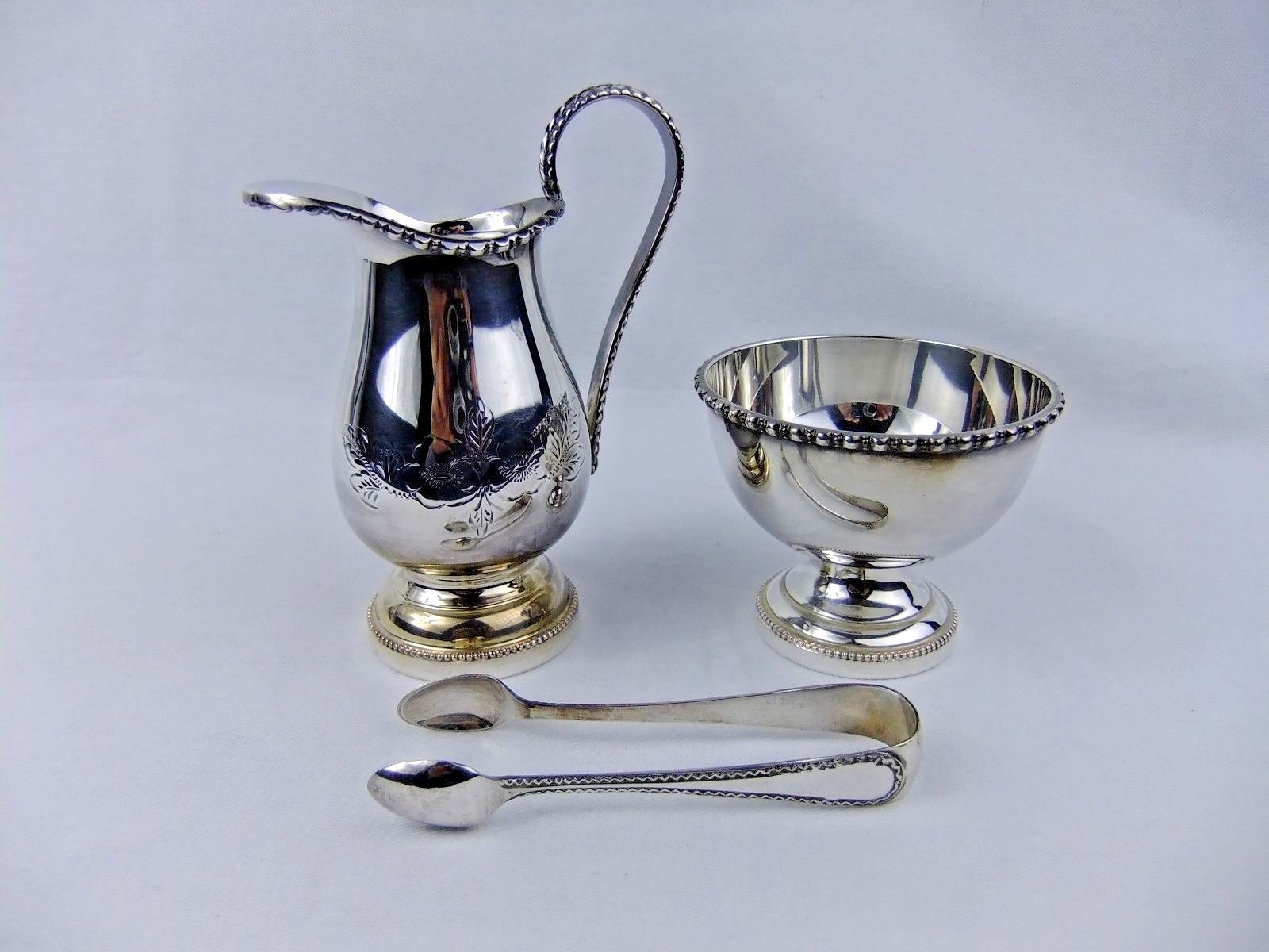 Vintage Birks Primrose Plate Cream and Sugar Set with Floral Pattern English