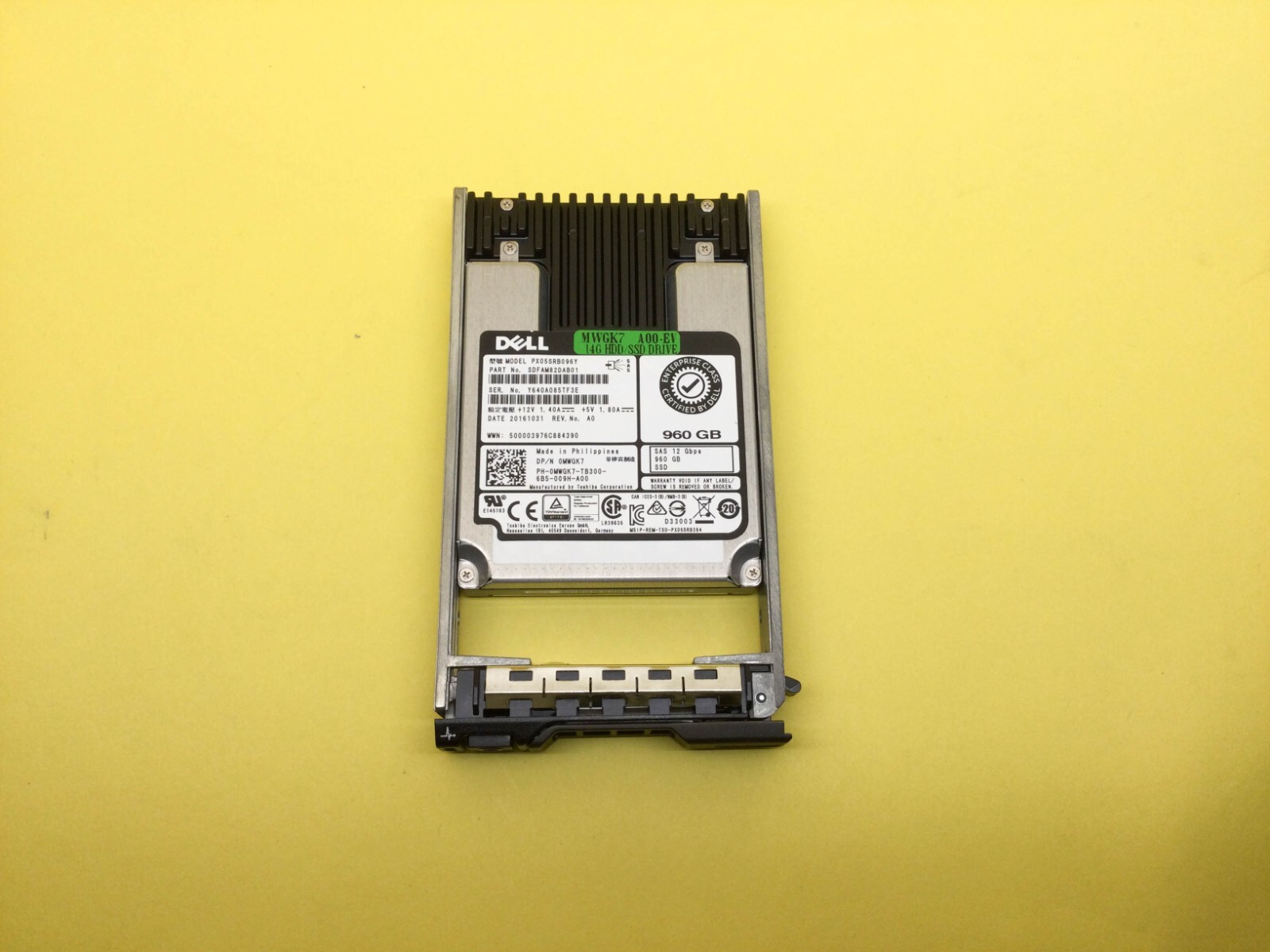 MWGK7 Dell 960GB SAS 12Gbps Read Intensive 2.5'' Enterprise